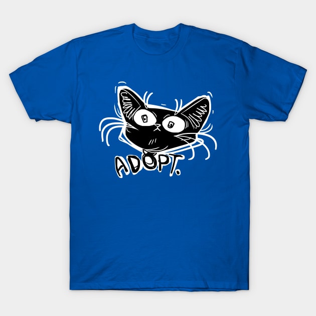 ADOPT funny black cat stare T-Shirt by KO-of-the-self